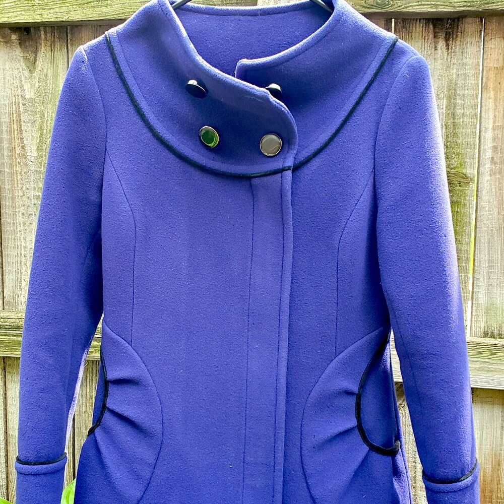 High collar ultramarine winter coat